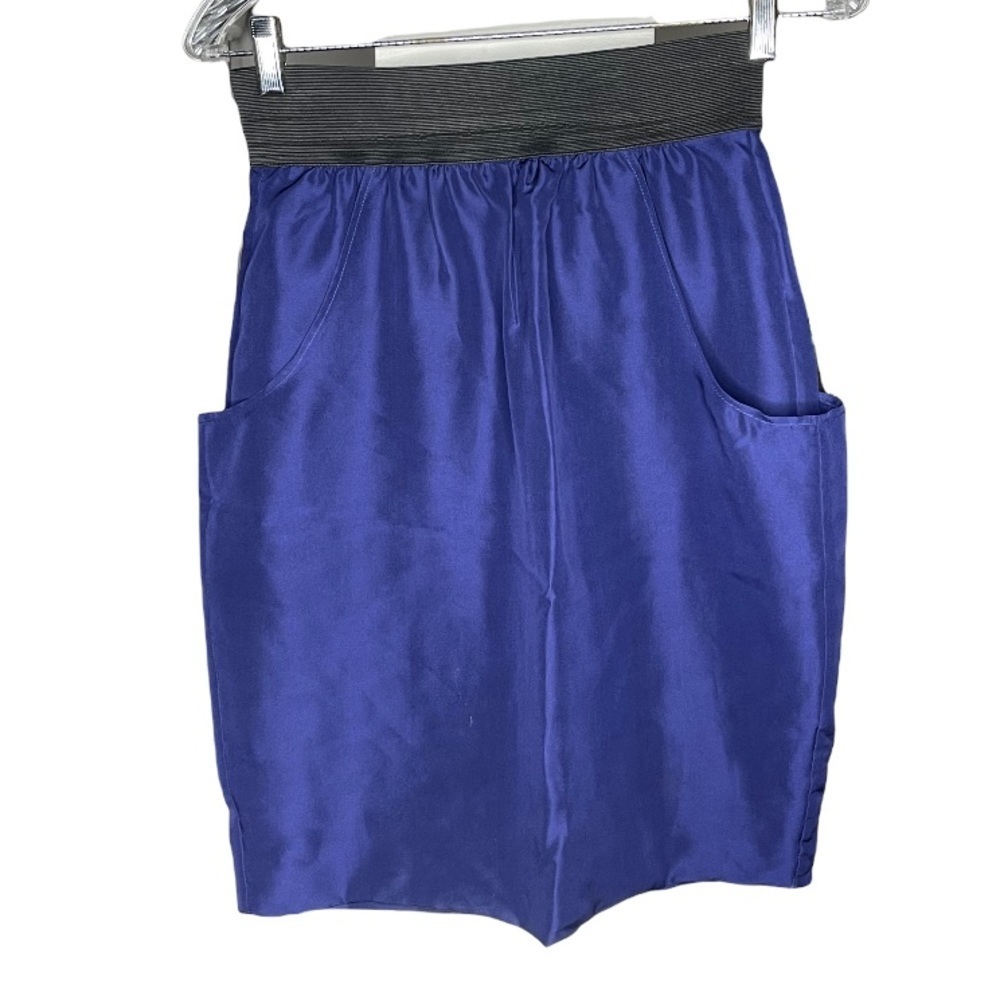 Wilfred 100% Silk Deep Pockets Back Zip Elastic Waist Skirt 2